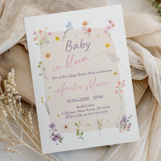 Baby in Bloom Baby Shower Party Kaart