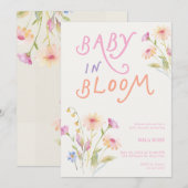 Baby in Bloom Baby Shower Pink Kaart (Voorkant / Achterkant)
