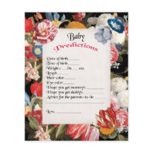 Baby in Bloom Baby shower Predictions Game