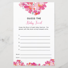 Baby in Bloom Baby shower Raad de Baby Food Game