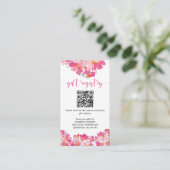 Baby in Bloom Baby shower Registry QR Code Floral Informatiekaartje (Staand voorkant)