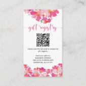 Baby in Bloom Baby shower Registry QR Code Floral Informatiekaartje (Voorkant)