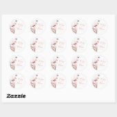 Baby in Bloom Baby shower Ronde Sticker (Vel)