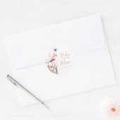 Baby in Bloom Baby shower Ronde Sticker (Envelop)