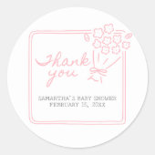 Baby In Bloom Baby Shower Ronde Sticker (Voorkant)