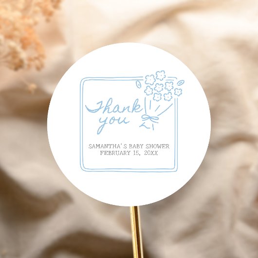 Baby In Bloom Baby Shower Ronde Sticker