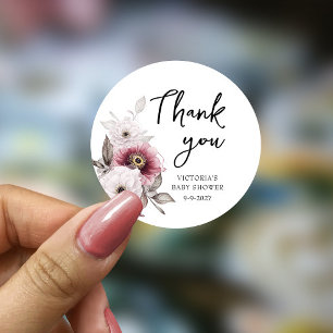 Baby in Bloom Baby shower Ronde Sticker