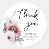 Baby in Bloom Baby shower Ronde Sticker (Voorkant)
