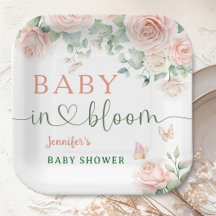 Baby in Bloom Baby shower Roze Rozen Meisje Bloeme