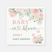 Baby in Bloom Baby shower Roze Rozen Meisje Bloeme Servet (Voorkant)