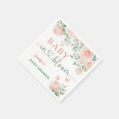 Baby in Bloom Baby shower Roze Rozen Meisje Bloeme Servet (Hoek)