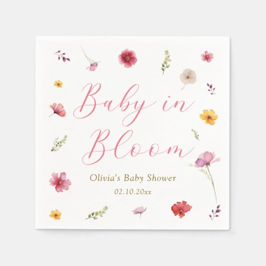 Baby in Bloom Baby shower Servet (Voorkant)