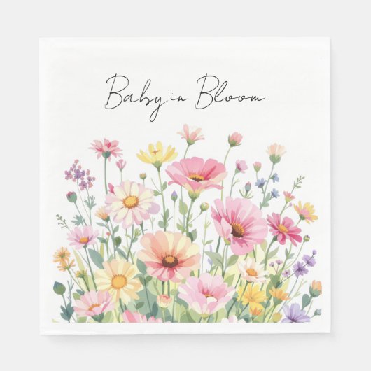 Baby in Bloom - Baby Shower Servetten (Voorkant)