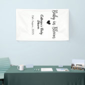 Baby in bloom baby shower simple black heart date spandoek (Beurs)