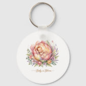 Baby in Bloom Baby Shower Sleutelhanger (Voorkant)