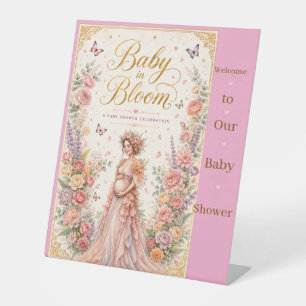 Baby in Bloom Baby Shower Sokkel Bord Reclamebord Met Voetstuk
