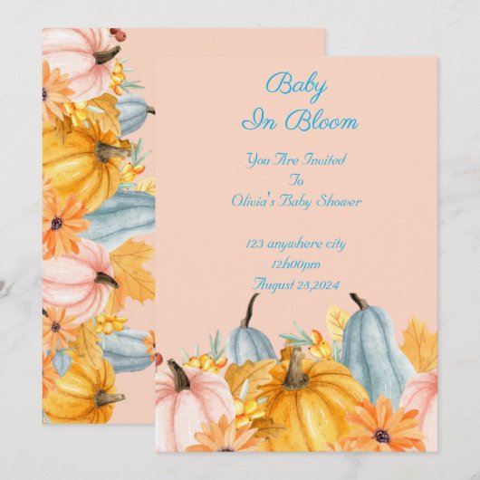 baby in bloom baby shower uitnodiging (Voorkant / Achterkant)