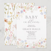 baby in Bloom Baby shower Uitnodiging (Voorkant / Achterkant)