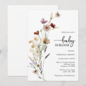 Baby In Bloom Baby Shower Uitnodiging (Voorkant / Achterkant)