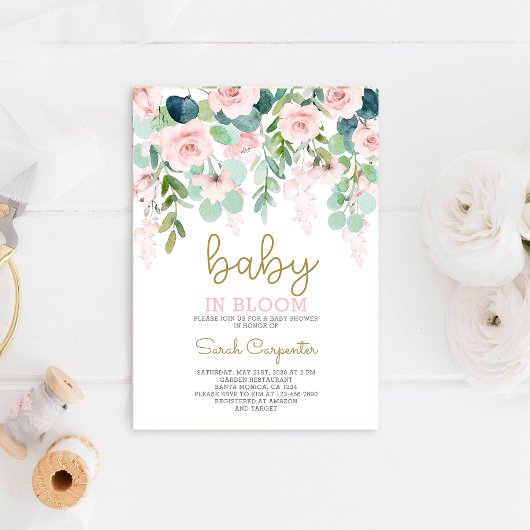 Baby in Bloom baby shower Uitnodiging