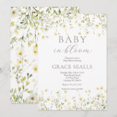 baby in Bloom Baby shower Uitnodiging (Voorkant / Achterkant)