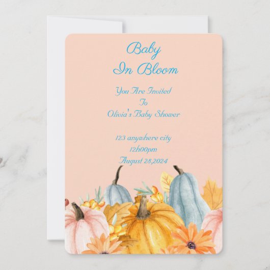 baby in bloom baby shower uitnodiging (Voorkant)