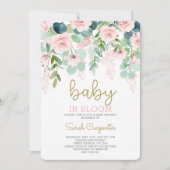 Baby in Bloom baby shower Uitnodiging (Voorkant)