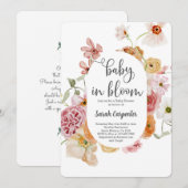 Baby in Bloom baby shower Uitnodiging (Voorkant / Achterkant)