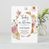 Baby in Bloom baby shower Uitnodiging (Staand voorkant)