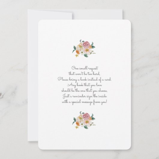 Baby in Bloom baby shower Uitnodiging (Achterkant)