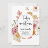 Baby in Bloom baby shower Uitnodiging (Voorkant)