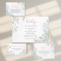 Baby in Bloom Baby Shower Uitnodiging Bloemstuk