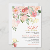 Baby in Bloom Baby shower-uitnodiging Feestdagenkaart (Voorkant)