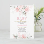 Baby in Bloom Baby Shower Uitnodiging voor Meisje (Staand voorkant)