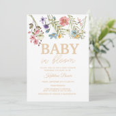 Baby in Bloom Baby shower Uitnodigingsbundel Kaart (Staand voorkant)