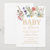 Baby in Bloom Baby shower Uitnodigingsbundel Kaart (Voorkant / Achterkant)
