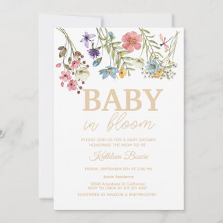Baby in Bloom Baby shower Uitnodigingsbundel Kaart