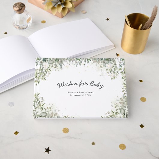 Baby in Bloom | Baby shower van Floral Greenery Gastenboek (Voorkant open)