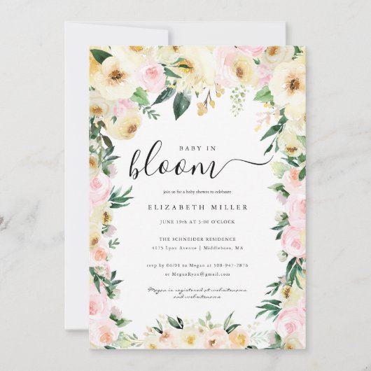 Baby in Bloom | Baby shower van zonnebrandmiddelen (Voorkant)
