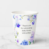 Baby in Bloom baby shower voor een jongen Paper cu Papieren Bekers (Achterkant)