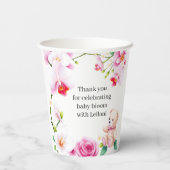 Baby in Bloom baby shower voor een meisje Paper cu Papieren Bekers (Achterkant)