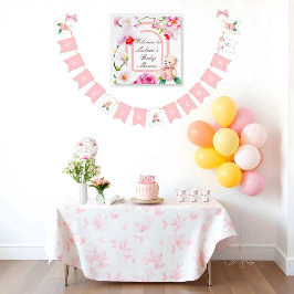Baby in Bloom baby shower voor een meisje Vlaggetjes