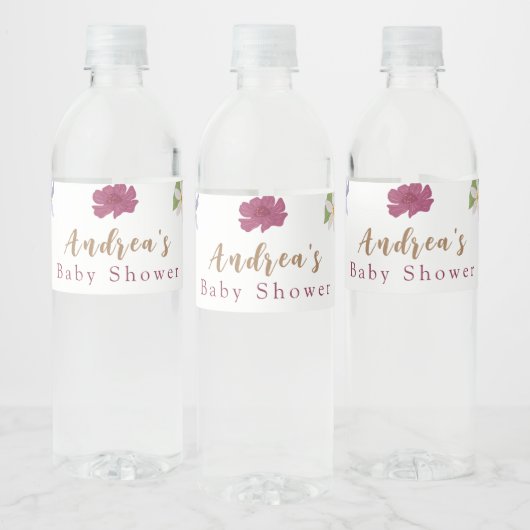 Baby in Bloom Baby shower Water Fles Label Waterfles Etiket (Flessen)