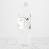 Baby in Bloom Baby shower Water Fles Label Waterfles Etiket (Achterkant)
