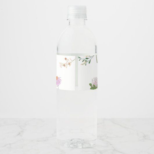 Baby in Bloom Baby shower Water Fles Label Waterfles Etiket (Achterkant)