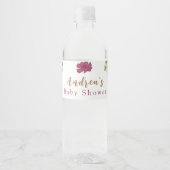 Baby in Bloom Baby shower Water Fles Label Waterfles Etiket (Voorkant)
