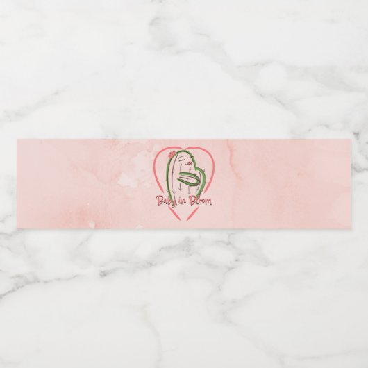 Baby in Bloom Baby shower Water Hoesjes Waterfles Etiket (Enkel label)