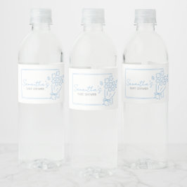Baby In Bloom Baby Shower Waterfles Etiket