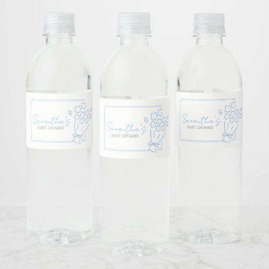Baby In Bloom Baby Shower Waterfles Etiket (Flessen)