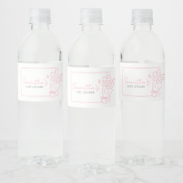 Baby In Bloom Baby Shower Waterfles Etiket